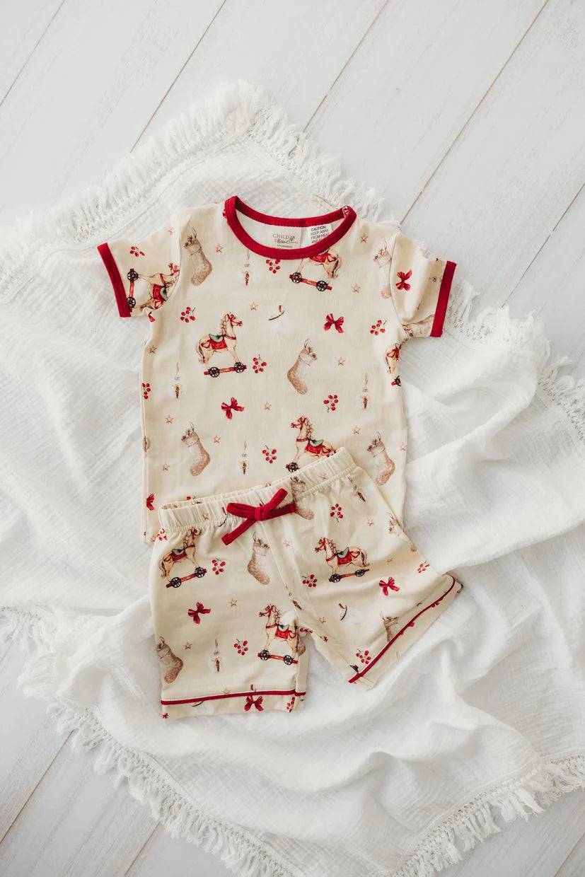 Vintage Rocking Horse Christmas Pyjamas - Main Image