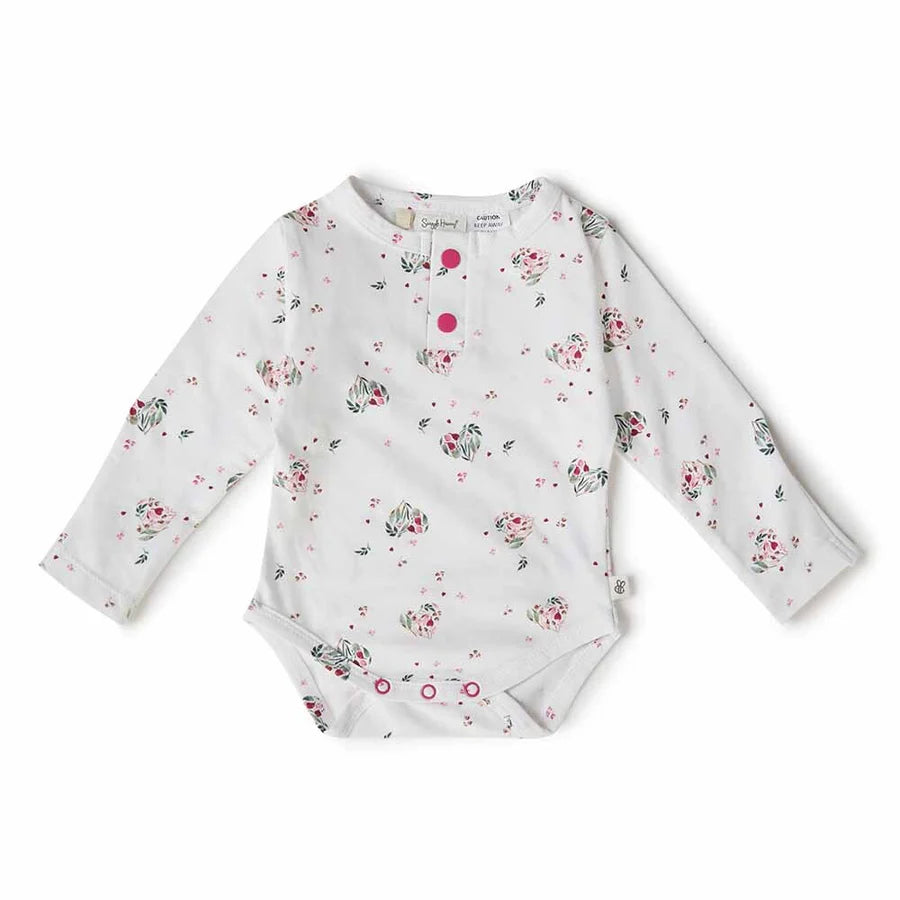 Organic Long Sleeve Bodysuit — Heart