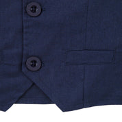 Toby Linen Vest — Navy