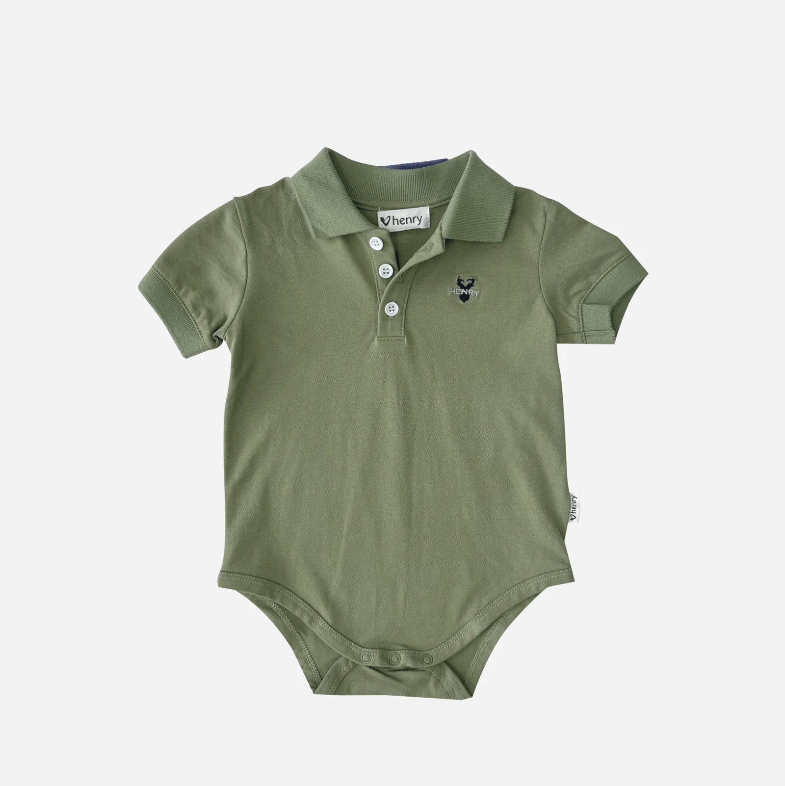 Baby Boys Polo Romper — Green