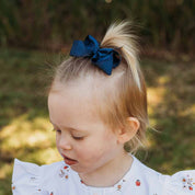 Navy Blue Bow Hair Clip