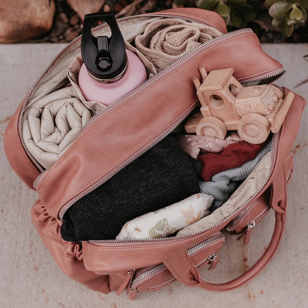 Carry All Nappy Bag — Dusty Rose Vegan Leather