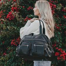 Carry All Nappy Bag — Black Dimple Vegan Leather