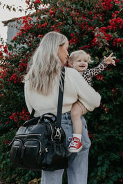 Carry All Nappy Bag — Black Dimple Vegan Leather