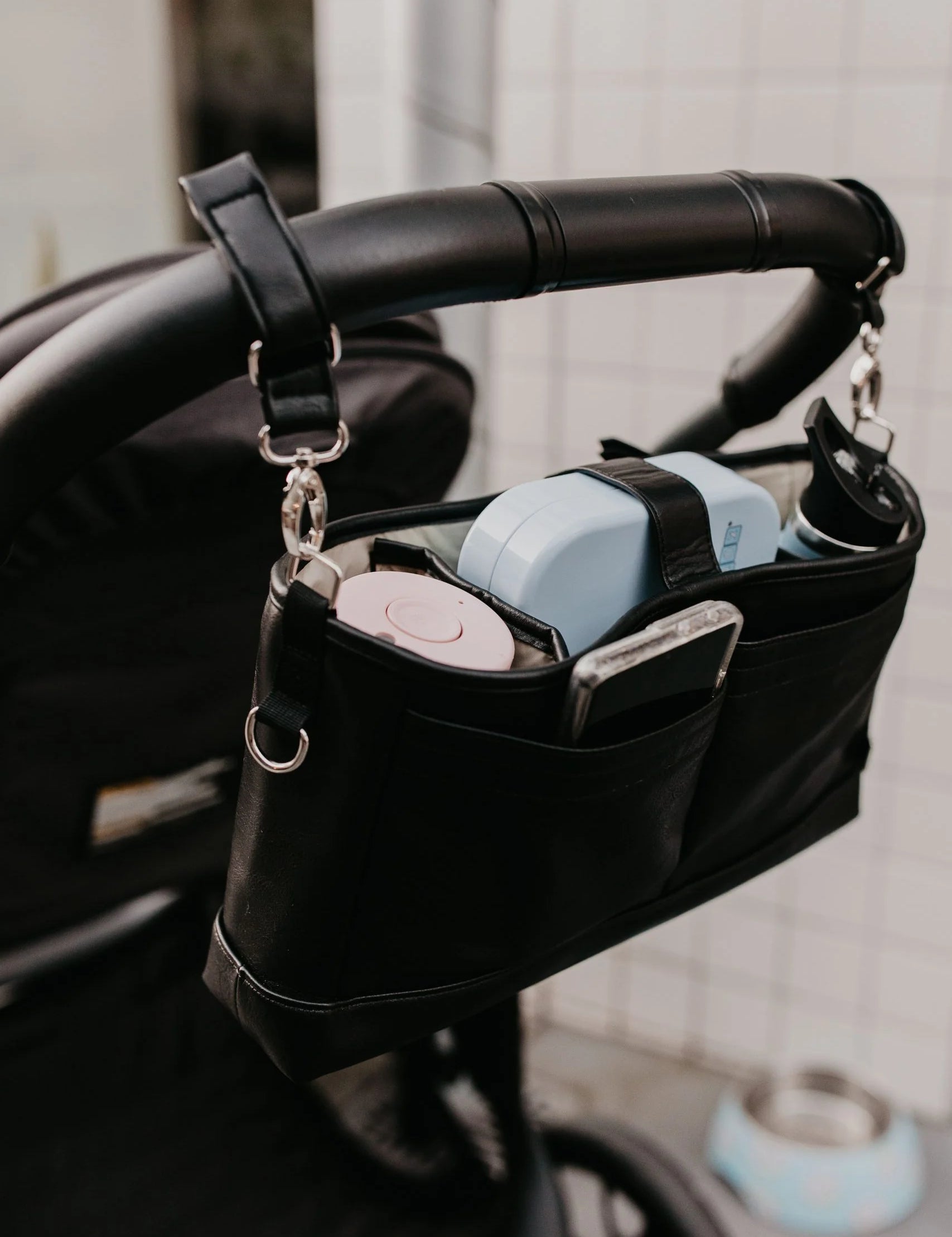 Oioi_Signature_Pram_Caddy_-_Black_Vegan_Leather_1.webp
