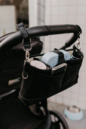 Signature Pram Caddy (Vegan Leather) — Black