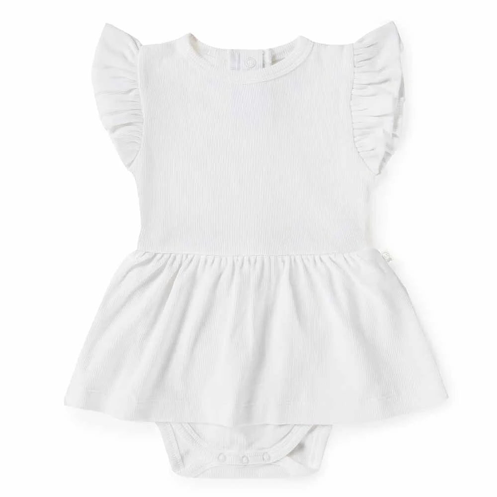 Organic Short Sleeve Dress — Milk
