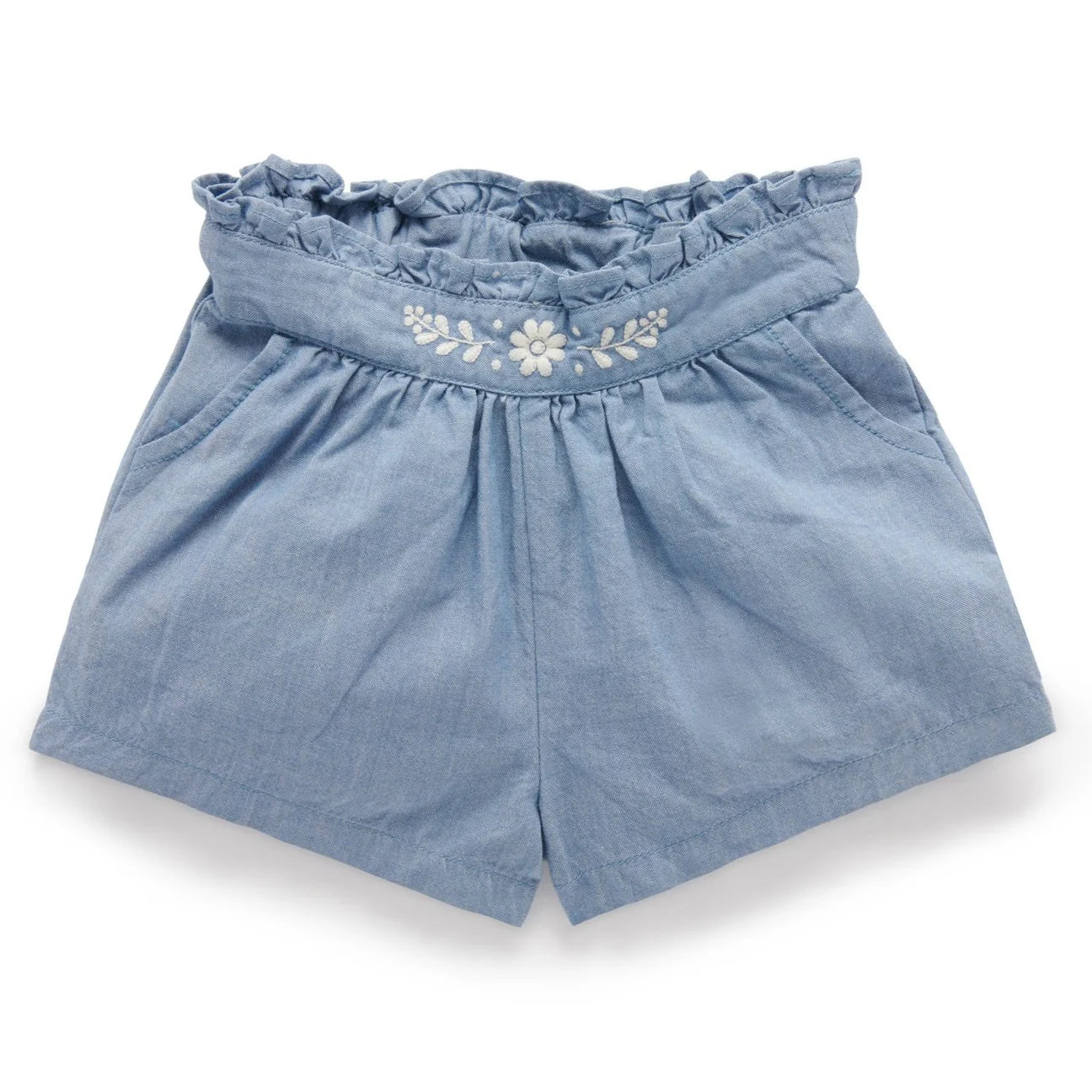 purebaby_Ruffle_Shorts_mid_chambray_with_detail.webp